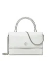 Tory Burch Kira Deconstructed Mini Top Handle Chain Wallet Bianco In White