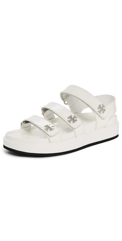 Tory Burch Kira Triple Strap Sport Sandals Cloud / Silver In White