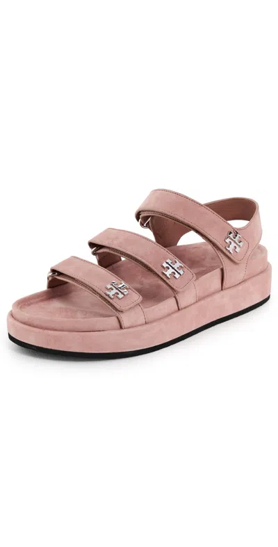 Tory Burch Kira Triple Strap Sport Sandals Malva/silver In Pink