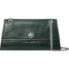 Tory Burch Kira Turnlock Leather Convertible Shoulder Bag In Green