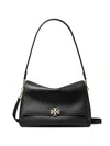 Tory Burch Kira Turnlock Leather Shoulder Bag In Black
