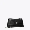 Tory Burch Kira Turnlock Leather Convertible Shoulder Bag In Black