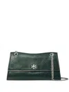 Tory Burch Kira Turnlock Leather Convertible Shoulder Bag In Green