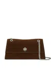 Tory Burch Kira Turnlock Suede Convertible Shoulder Bag In Brown