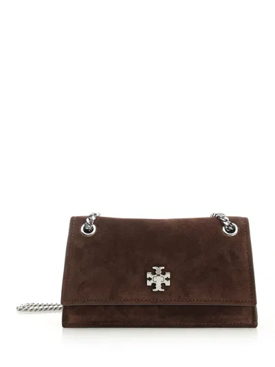 Tory Burch Kira Turnlock Suede Mini Bag Crossbody Bags Brown