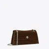 Tory Burch Kira Turnlock Suede Shoulder Bag