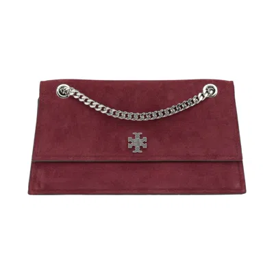 Pre-owned Tory Burch Kira Turnlock Suede Shoulder Bag 'merlot' | Red | Women's Size Onesize