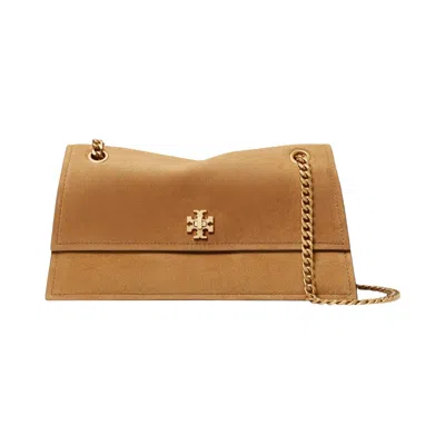 Pre-owned Tory Burch Kira Turnlock Suede Shoulder Bag 'toffee' | Brown | Women's Size Onesize