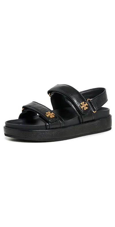 TORY BURCH KIRA TWO BAND SPORT SANDALS PERFECT BLACK