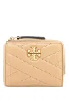Tory Burch Kira Chevron Bi-fold Wallet In Beige