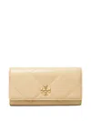 Tory Burch Kira Diamond Quilt Flap Wallet In Neutrals
