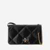 Tory Burch Kira Diamond-quilted Leather Wallet On Chain In Black