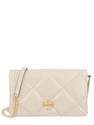 Tory Burch "kira" Wallet With Chain In Sand