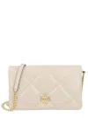Tory Burch "kira" Wallet With Chain In Sand