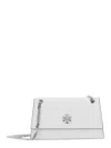 Tory Burch Kira White Shoulder Bag With Chain Strap And Metallic Logo On The Front In Leather Woman In White
