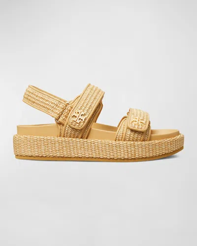 Tory Burch Kira Woven Dual-band Sport Sandals In Havana Sand