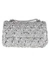 Tory Burch Woven Metallic Finish Shoulder Bag In Silver