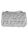 Tory Burch Woven Metallic Finish Shoulder Bag In Silver