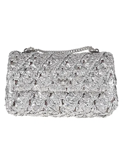 TORY BURCH KIRA WOVEN MINI FLAP BAG