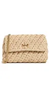 Tory Burch Kira Woven Small Convertible Shoulder Bag Natural In Brown