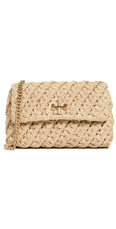 Tory Burch Kira Woven Small Convertible Shoulder Bag Natural In Brown