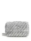 Tory Burch Kira Woven Small Convertible Shoulder Bag Shoulder Bags Grey