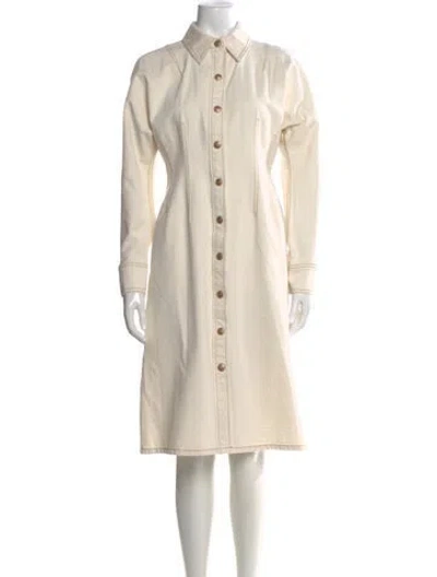 Pre-owned Tory Burch Knee-length Dress In Neutral