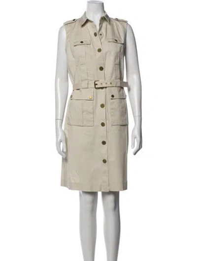 Pre-owned Tory Burch Knee-length Dress In White