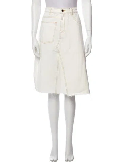 Pre-owned Tory Burch Knee-length Skirt W/ Tags In White
