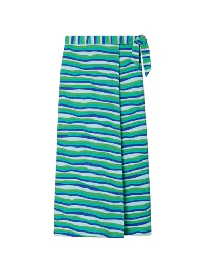 Tory Burch Knit Wrap Skirt In Green