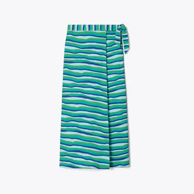 Tory Burch Knit Wrap Skirt In Green