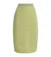 Tory Burch Checkered Jacquard Midi Skirt In Green