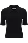 Tory Burch Knitted Polo Shirt In Black