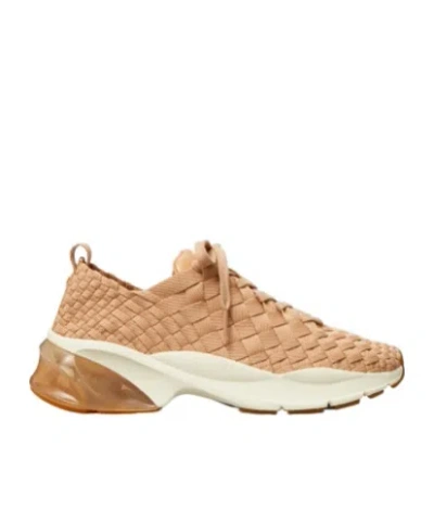TORY BURCH TORY BURCH BLUSH WOVEN FABRIC TRAINER SNEAKERS