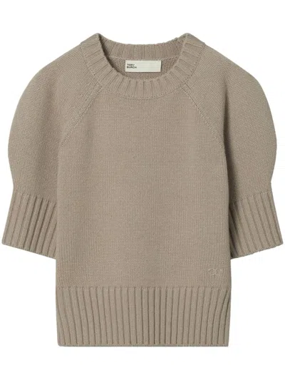 Tory Burch Wool Crewneck In Neutrals