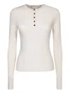 Tory Burch Ivory Ribbed Viscose Sweater In White