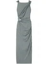 Tory Burch Viscose Knot Dress In Grey