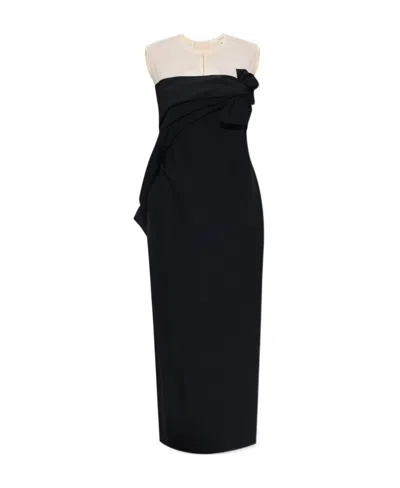 Tory Burch Knot-embellished Midi Dress In Black