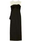 Tory Burch Knot-embellished Midi Dress In Schwarz