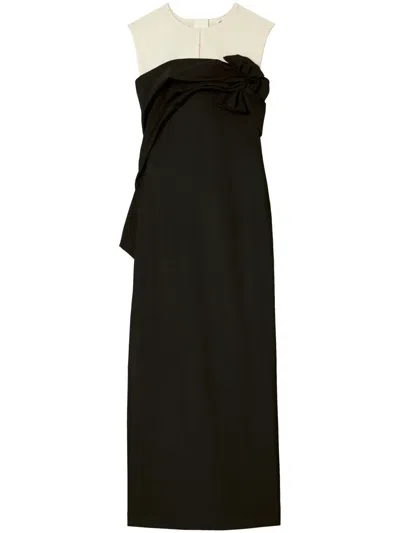 Tory Burch Knot-embellished Midi Dress In Schwarz