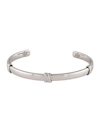 Pre-owned Tory Burch Knot's X Cuff Bracelet, 6.5" In Multicolor