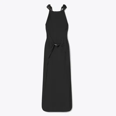 Tory Burch Knotted Crepe Dress In Black