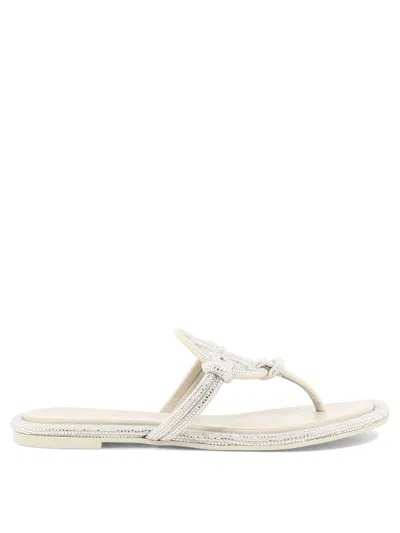 Tory Burch Knotted Grey Sandals For Women In Gray
