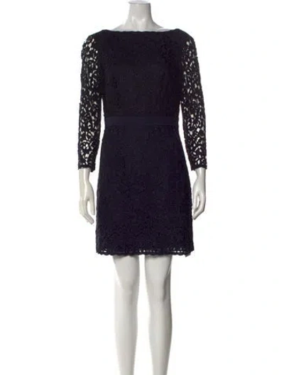 Pre-owned Tory Burch Lace Mini Dress In Black