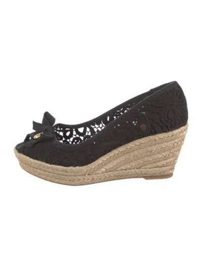 Pre-owned Tory Burch Lace Pattern Bow Accents Pumps
