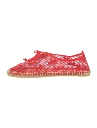Pre-owned Tory Burch Lace Pattern Espadrilles In Pink
