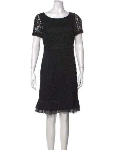 Pre-owned Tory Burch Lace Pattern Knee-length Dress In Black