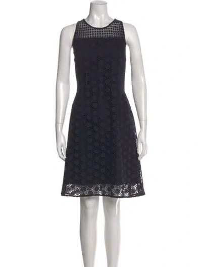 Pre-owned Tory Burch Lace Pattern Knee-length Dress In Blue