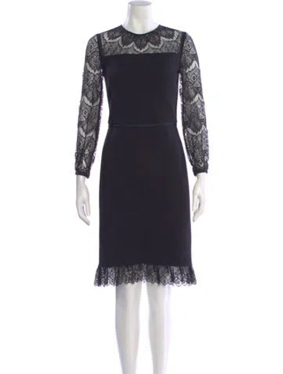 Pre-owned Tory Burch Lace Pattern Knee-length Dress In Blue