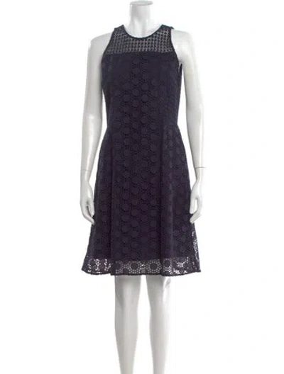 Pre-owned Tory Burch Lace Pattern Knee-length Dress In Blue